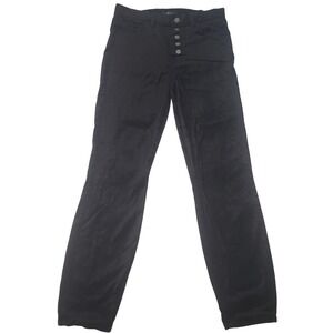 7 For All Mankind Women's Size 27 Black Velvet Skinny Jeans High Rise Button Fly